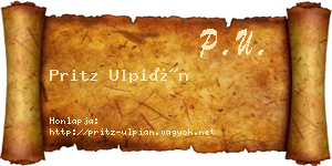 Pritz Ulpián névjegykártya